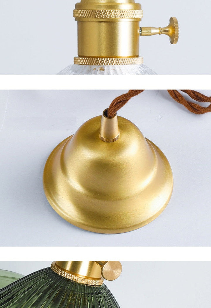 NORDIC DESIGN LED LAMPA WISZĄCA | KOLOROWE SZKŁO I MIEDŹ OŚWIETLENIE DO SYPIALNI, SALONU I BARU