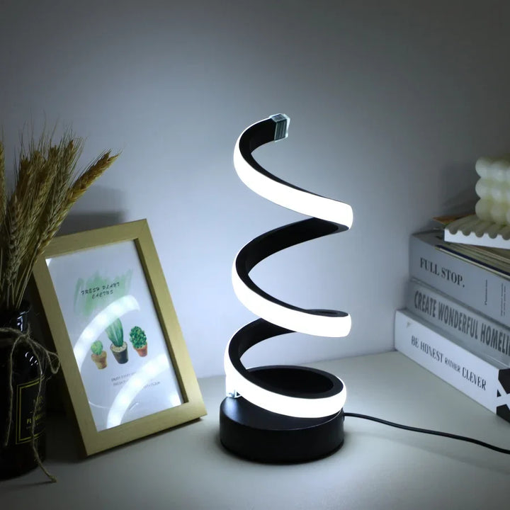 Nowoczesna biurkowa lampa w kształcie S - FlexiGlow-Czarny-Trend Polska