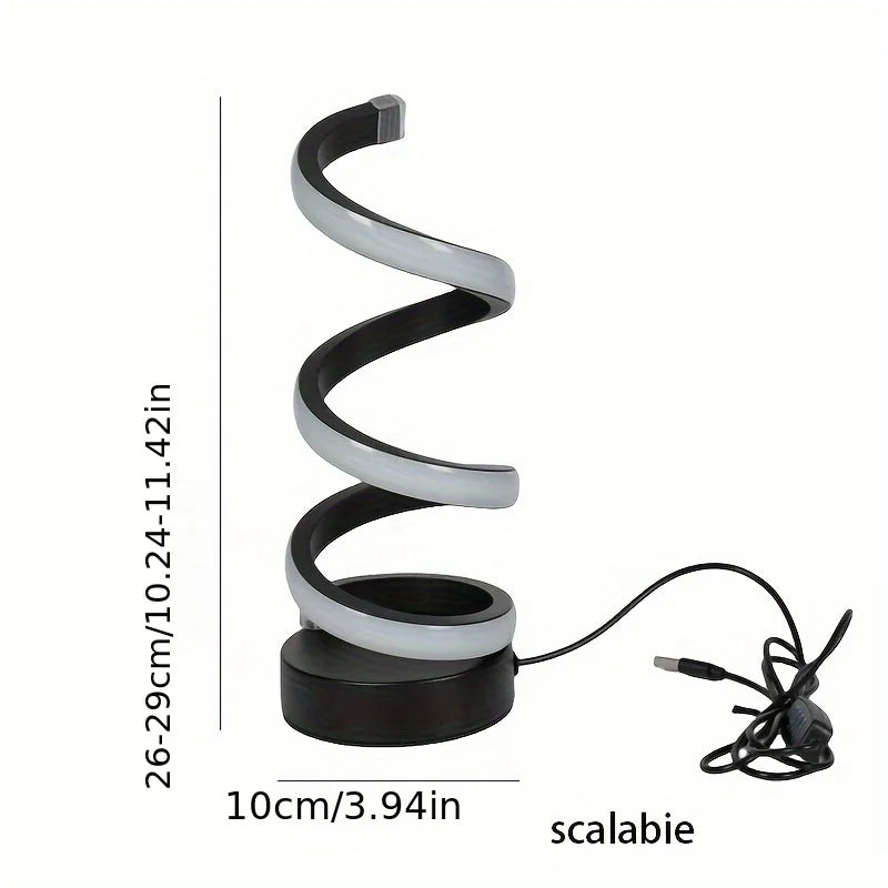 Nowoczesna biurkowa lampa w kształcie S - FlexiGlow-Czarny-Trend Polska