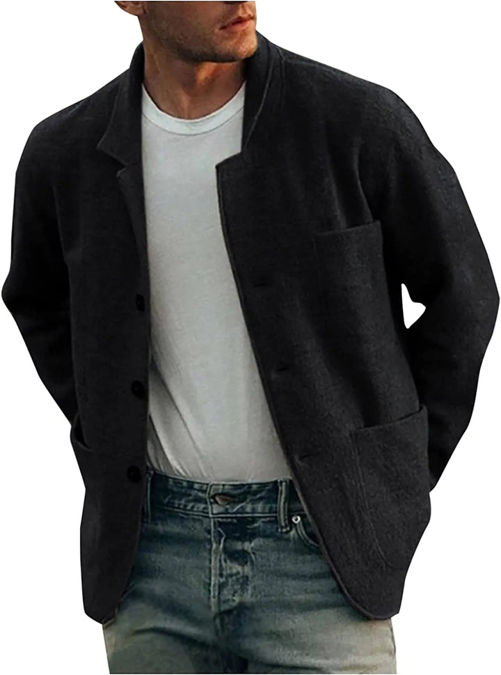 Nowoczesna Casual Męska Marynarka - Aiden-Szary-S-Trend Polska