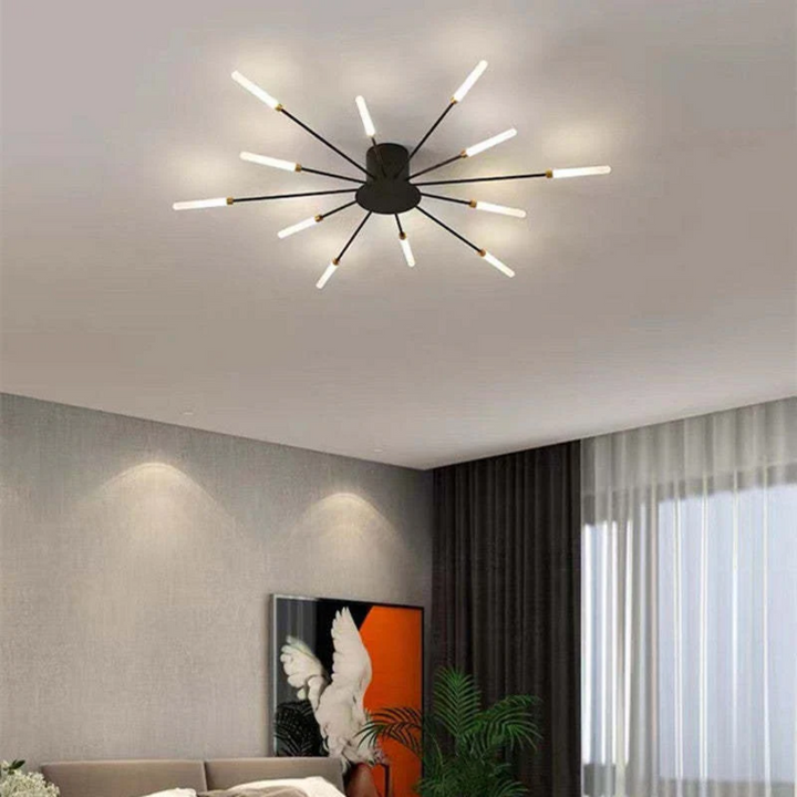 Nowoczesna Duża LED Lampa Sufitowa - LumenMax-czarny-12-Uniwersalne białe-Trend Polska
