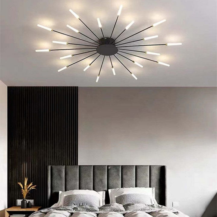 Nowoczesna Duża LED Lampa Sufitowa - LumenMax-czarny-20-Uniwersalne białe-Trend Polska