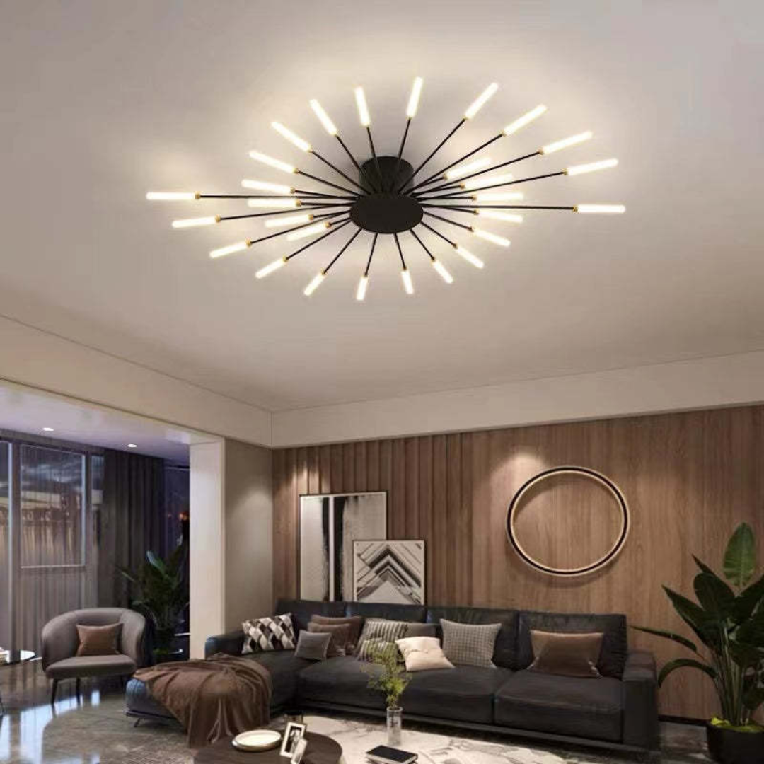 Nowoczesna Duża LED Lampa Sufitowa - LumenMax-czarny-28-Uniwersalne białe-Trend Polska