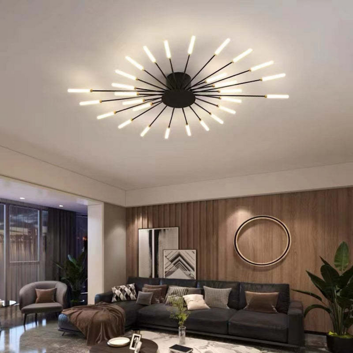 Nowoczesna Duża LED Lampa Sufitowa - LumenMax-czarny-28-Uniwersalne białe-Trend Polska