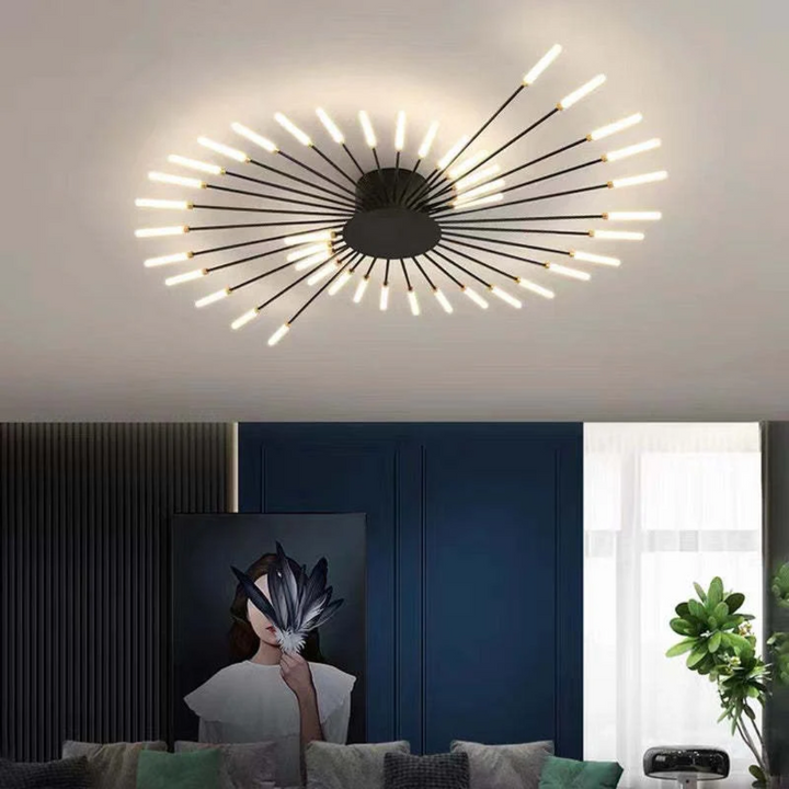 Nowoczesna Duża LED Lampa Sufitowa - LumenMax-czarny-42-Uniwersalne białe-Trend Polska