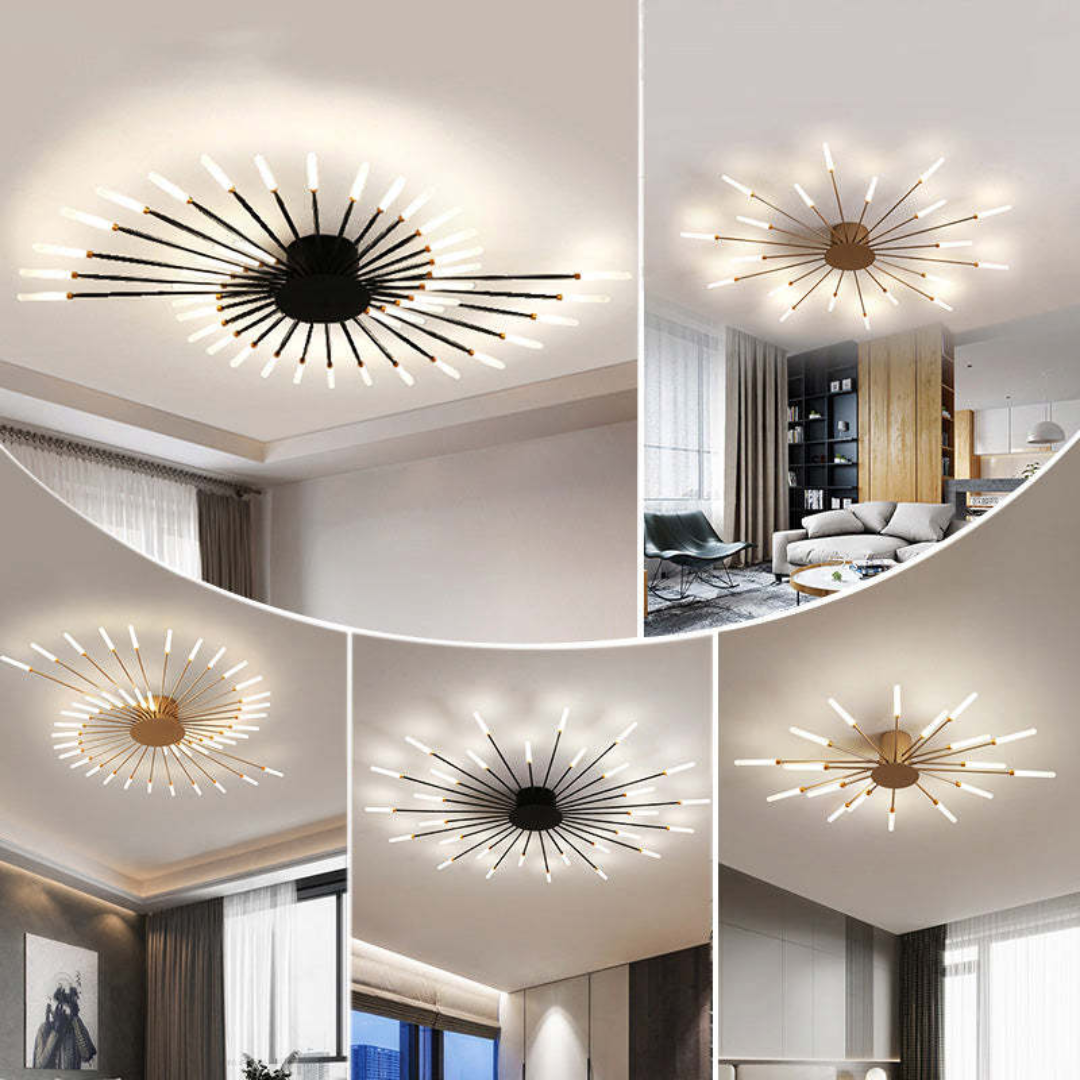 Nowoczesna Duża LED Lampa Sufitowa - LumenMax-złoto-12-Uniwersalne białe-Trend Polska