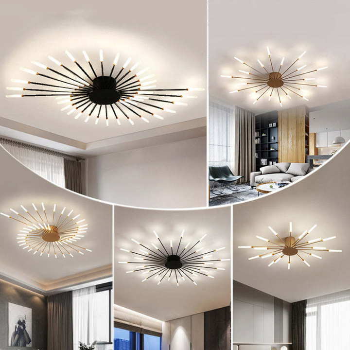 Nowoczesna Duża LED Lampa Sufitowa - LumenMax-złoto-12-Uniwersalne białe-Trend Polska