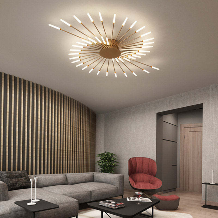 Nowoczesna Duża LED Lampa Sufitowa - LumenMax-złoto-12-Uniwersalne białe-Trend Polska