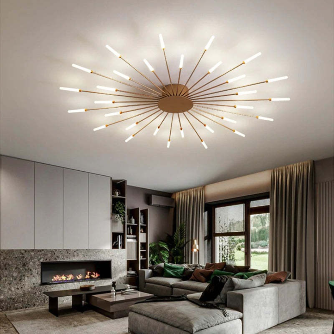 Nowoczesna Duża LED Lampa Sufitowa - LumenMax-złoto-12-Uniwersalne białe-Trend Polska