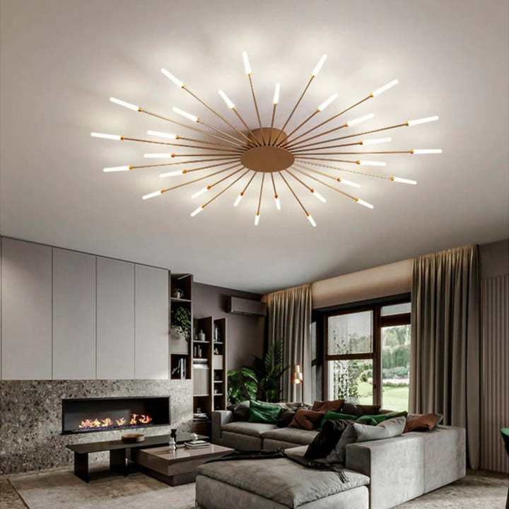 Nowoczesna Duża LED Lampa Sufitowa - LumenMax-złoto-12-Uniwersalne białe-Trend Polska