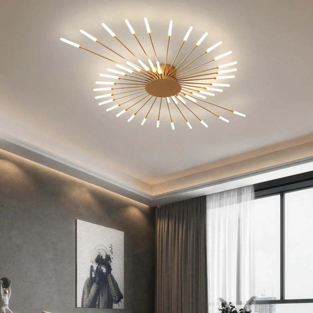 Nowoczesna Duża LED Lampa Sufitowa - LumenMax-złoto-12-Uniwersalne białe-Trend Polska