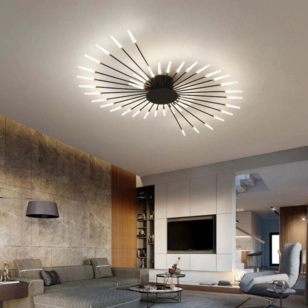 Nowoczesna Duża LED Lampa Sufitowa - LumenMax-złoto-12-Uniwersalne białe-Trend Polska