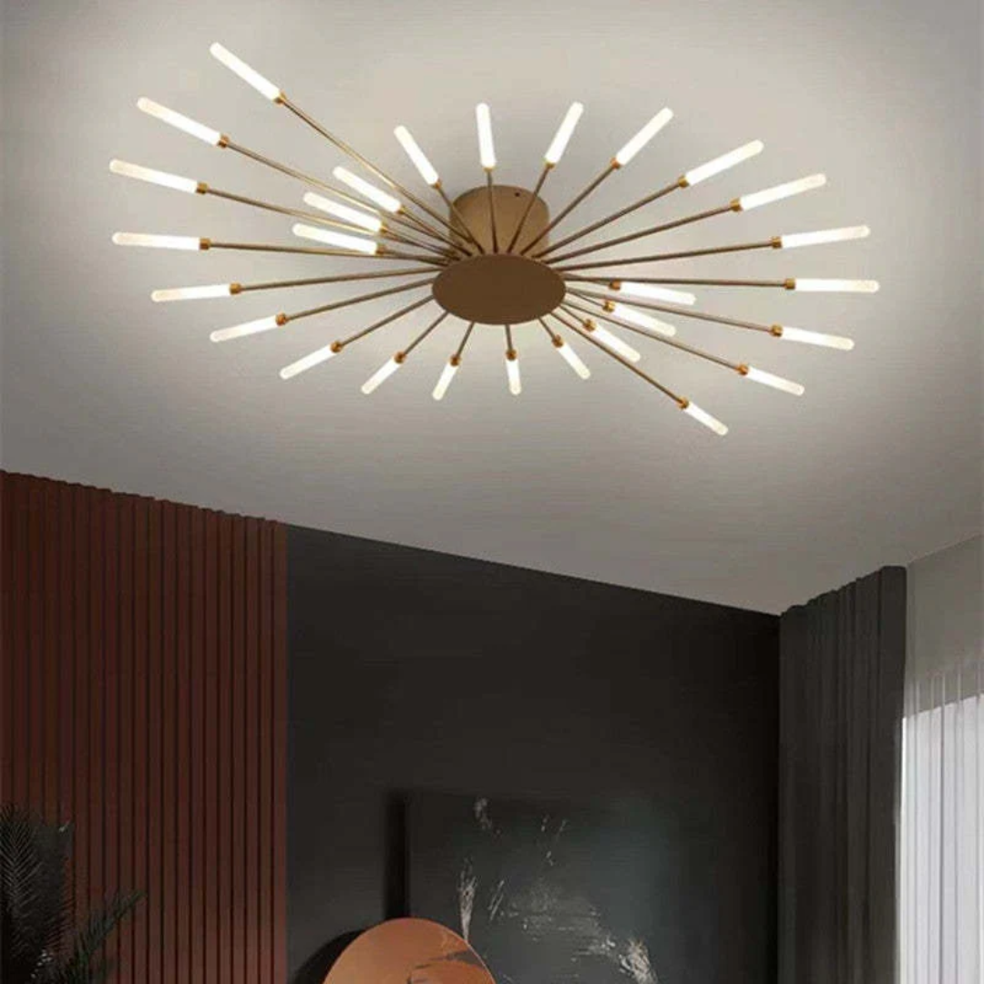 Nowoczesna Duża LED Lampa Sufitowa - LumenMax-złoto-28-Uniwersalne białe-Trend Polska