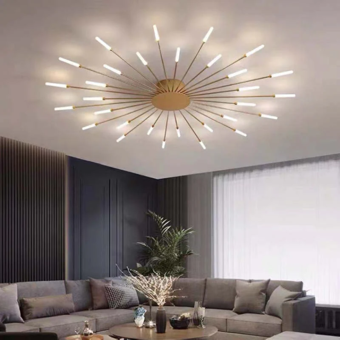 Nowoczesna Duża LED Lampa Sufitowa - LumenMax-złoto-30-Uniwersalne białe-Trend Polska