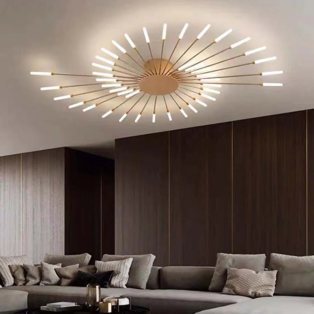 Nowoczesna Duża LED Lampa Sufitowa - LumenMax-złoto-42-Uniwersalne białe-Trend Polska
