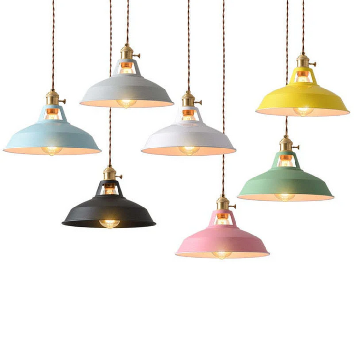 Nowoczesna kolorowa lampa wisząca LED - ChromaLuxe-niebieski-Ciepła Biel-Trend Polska