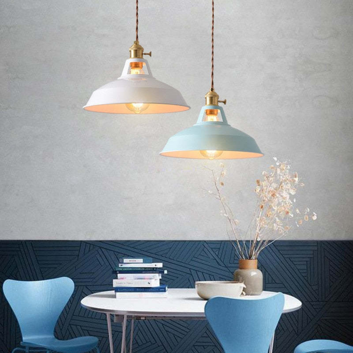 Nowoczesna kolorowa lampa wisząca LED - ChromaLuxe-niebieski-Ciepła Biel-Trend Polska