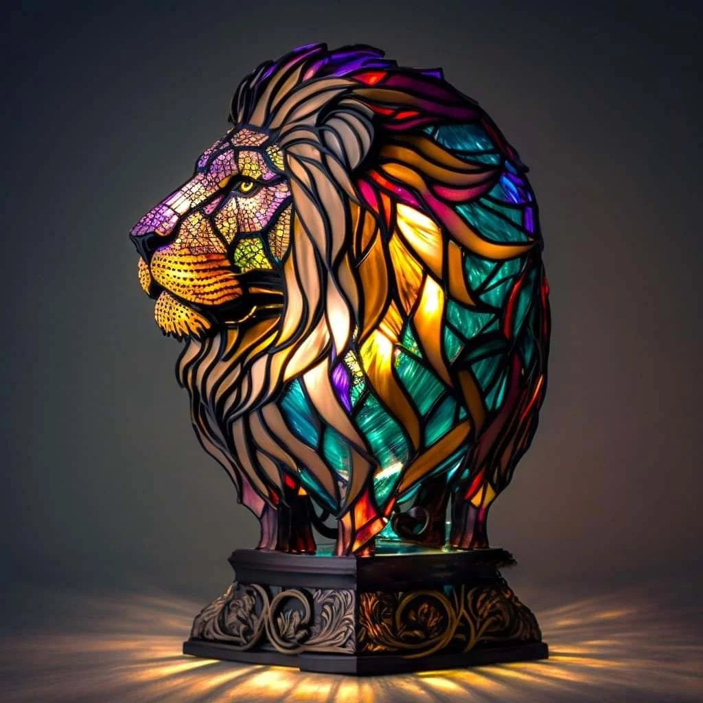 Nowoczesna Lampa Artystyczna - LumiAura-Lew.-15CM-Trend Polska