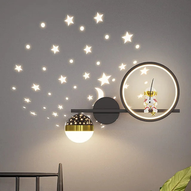 Nowoczesna lampa ścienna do pokoi dziecięcych - TinyGlow-Czarny lewy-Trzy kolory-Trend Polska