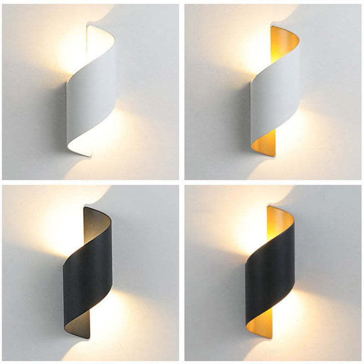 Nowoczesna lampa ścienna LED w kształcie spirali - TwistLight-Mały-Biały-Trend Polska