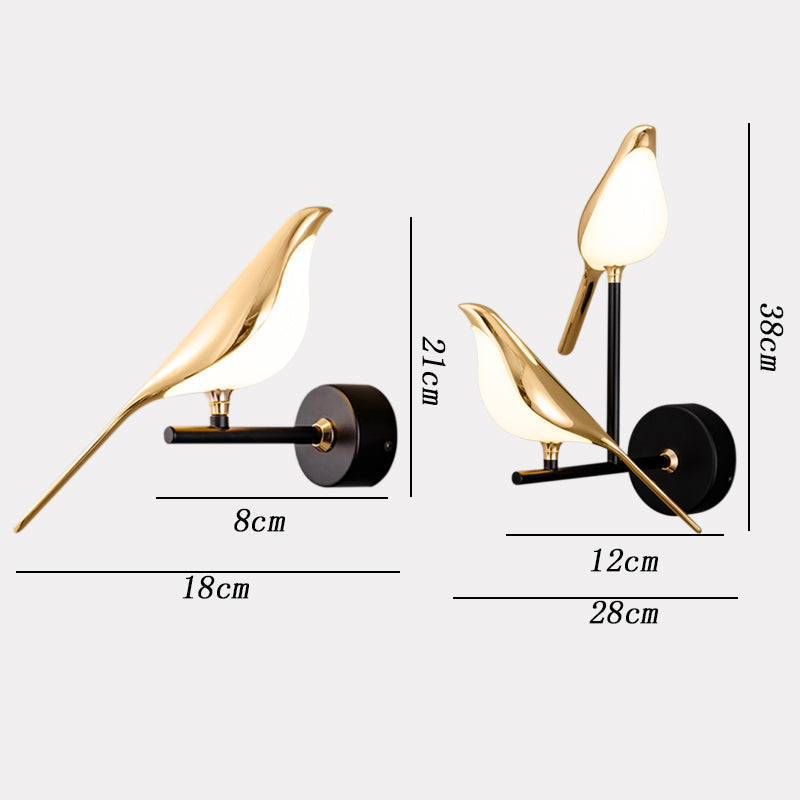 Nowoczesna lampa ścienna ptaków - AviaryGlow-1 Lampa ścienna ptak-Trend Polska