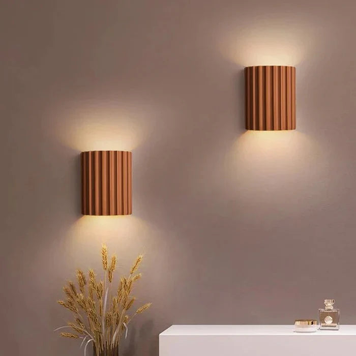 Nowoczesna lampa ścienna z żywicy - ArtisticWave-Pomarańczowy-Ciepłe dowcipy-Trend Polska