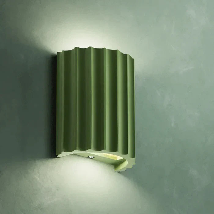 Nowoczesna lampa ścienna z żywicy - ArtisticWave-Zielony-Ciepłe dowcipy-Trend Polska