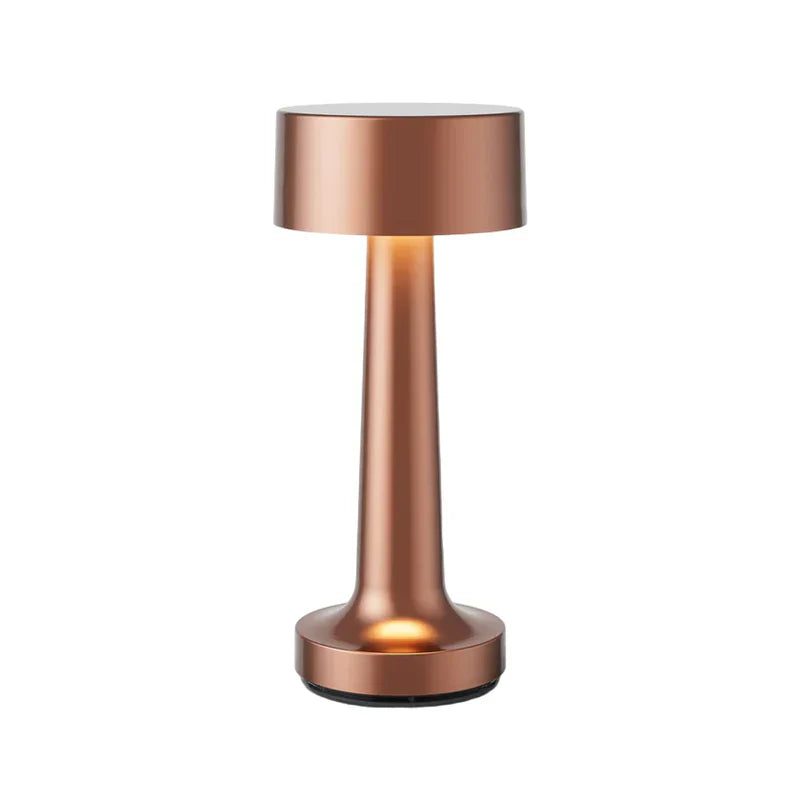 Nowoczesna lampa stołowa - SleekGlow-Brąz/Cylinder-Trend Polska