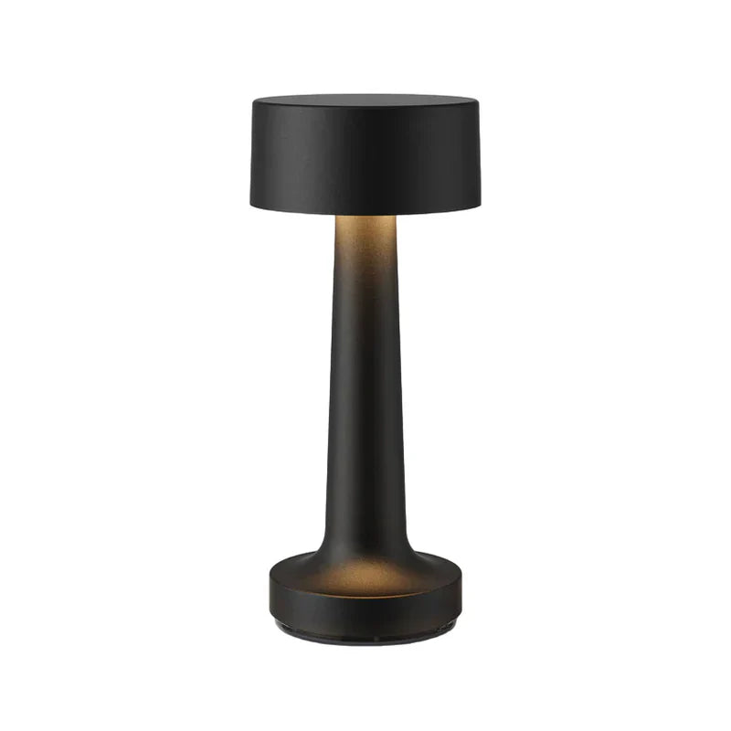 Nowoczesna lampa stołowa - SleekGlow-Czarny/Cylindryczny-Trend Polska