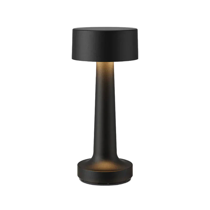 Nowoczesna lampa stołowa - SleekGlow-Czarny/Cylindryczny-Trend Polska