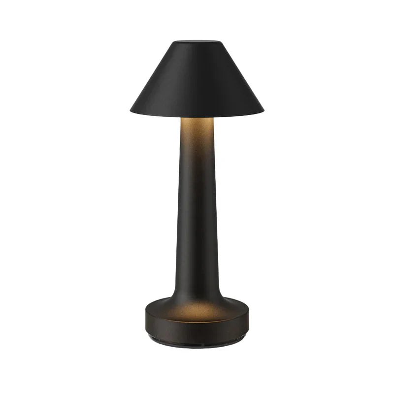 Nowoczesna lampa stołowa - SleekGlow-Czarny/Stożek-Trend Polska
