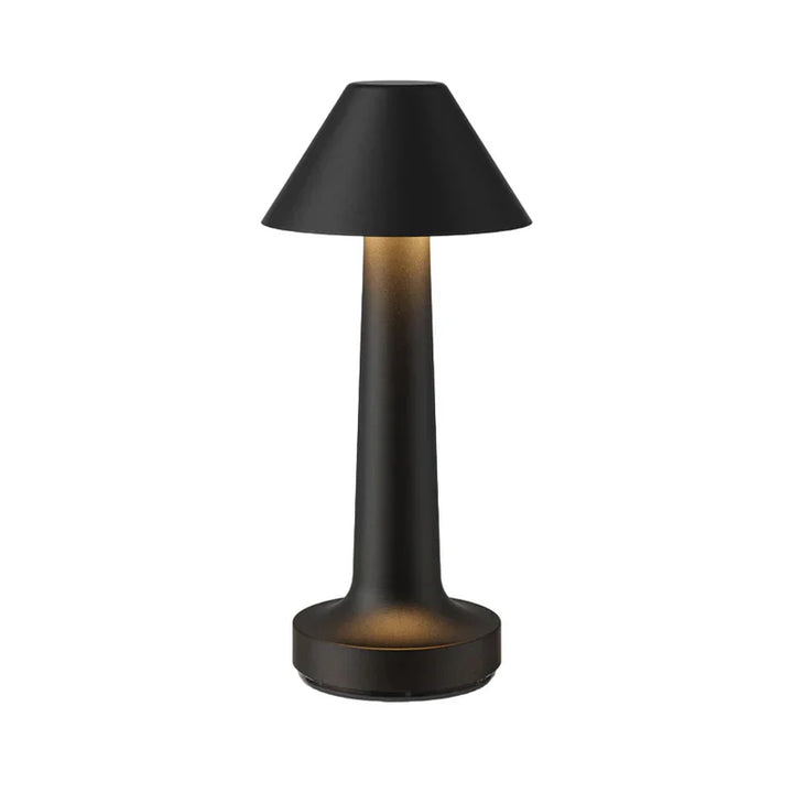 Nowoczesna lampa stołowa - SleekGlow-Czarny/Stożek-Trend Polska