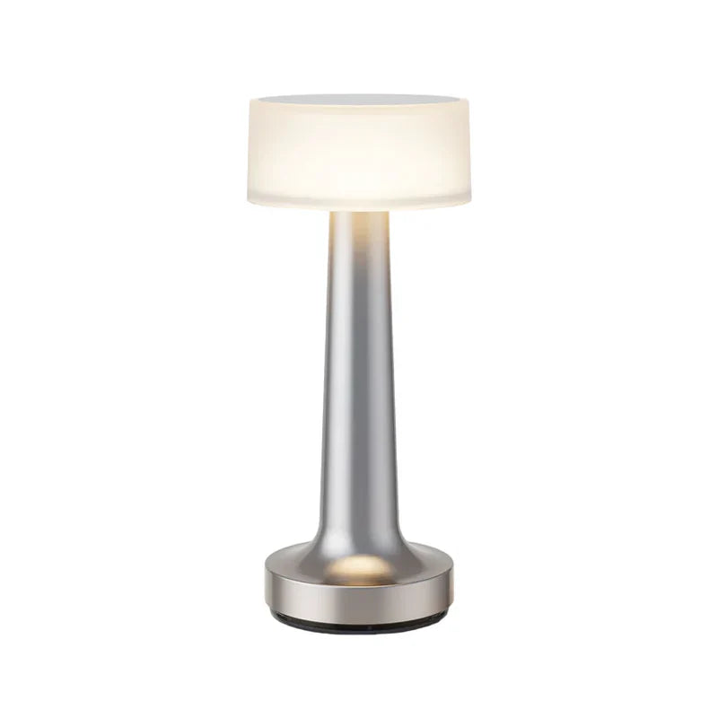 Nowoczesna lampa stołowa - SleekGlow-Srebro/Świecący-Trend Polska