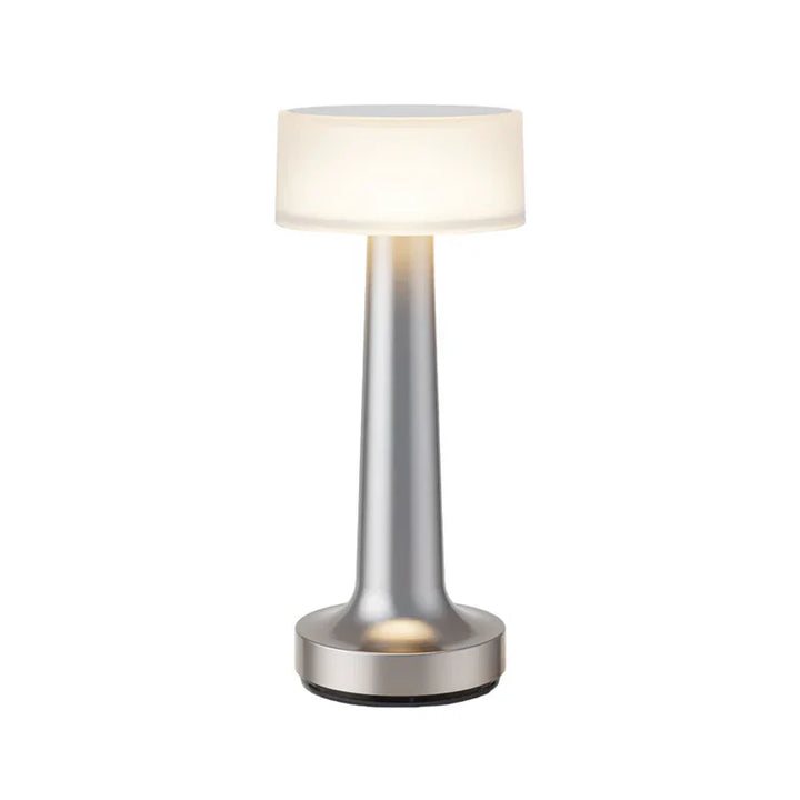 Nowoczesna lampa stołowa - SleekGlow-Srebro/Świecący-Trend Polska