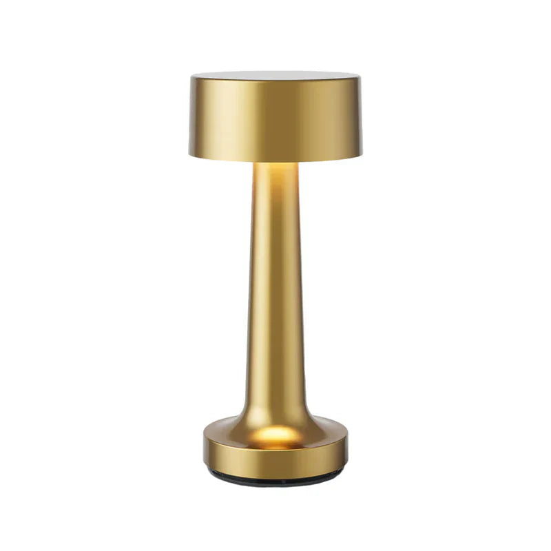Nowoczesna lampa stołowa - SleekGlow-Złoto/Cylinder-Trend Polska