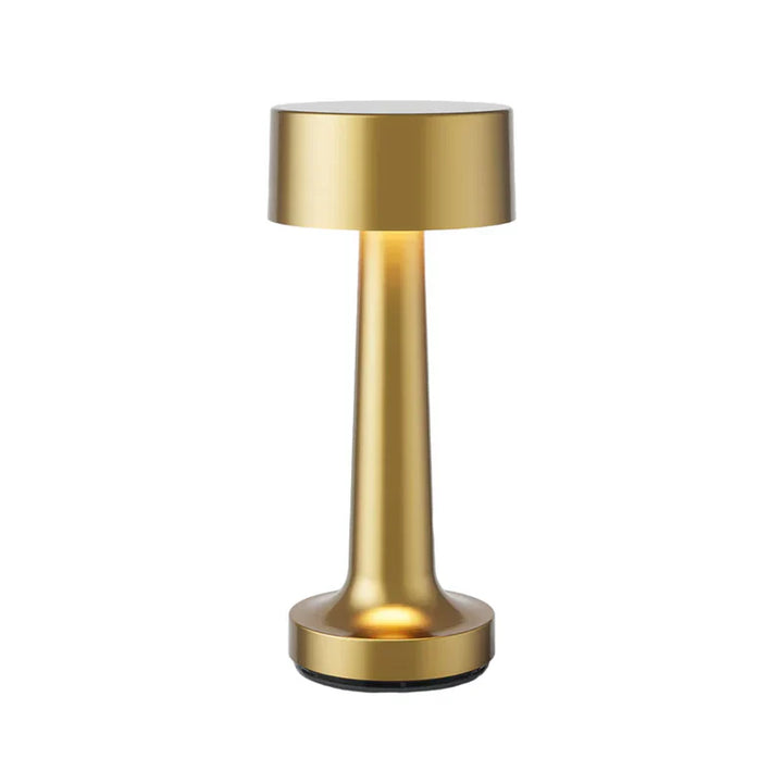Nowoczesna lampa stołowa - SleekGlow-Złoto/Cylinder-Trend Polska
