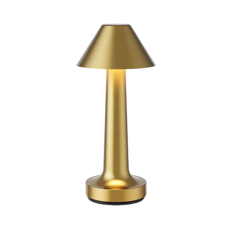Nowoczesna lampa stołowa - SleekGlow-Złoto/Cylinder-Trend Polska