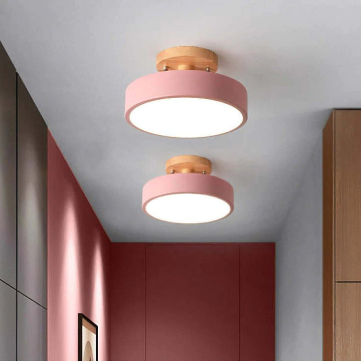 Nowoczesna lampa sufitowa LED - LunaLux-Różowy-Trend Polska