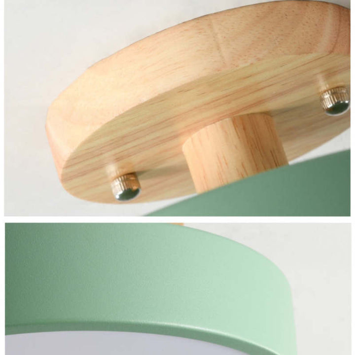 Nowoczesna lampa sufitowa LED - LunaLux-Drewno-Trend Polska