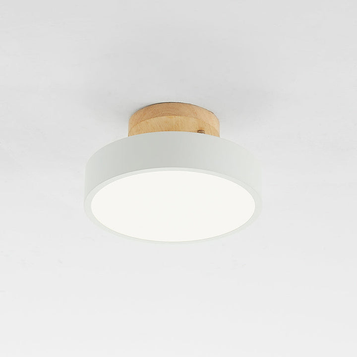 Nowoczesna lampa sufitowa LED - LunaLux-Drewno-Trend Polska