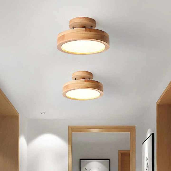 Nowoczesna lampa sufitowa LED - LunaLux-Drewno-Trend Polska