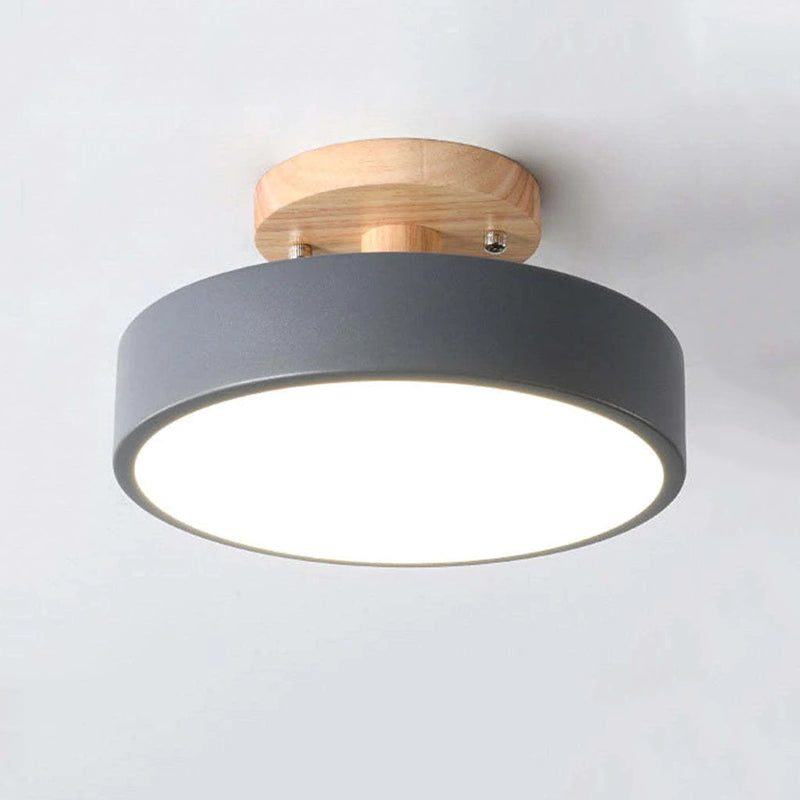 Nowoczesna lampa sufitowa LED - LunaLux-Drewno-Trend Polska