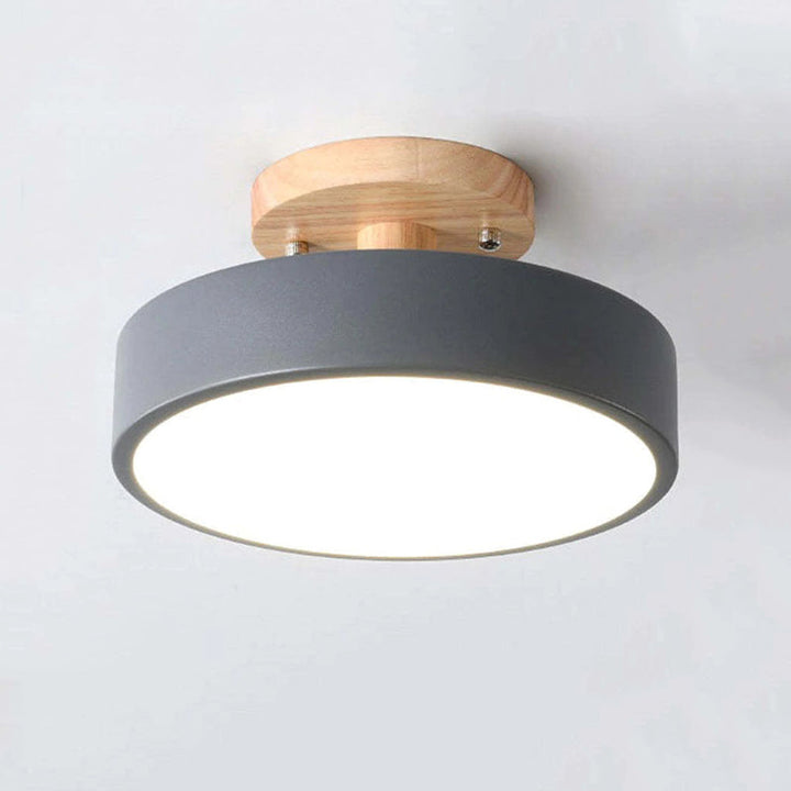Nowoczesna lampa sufitowa LED - LunaLux-Drewno-Trend Polska