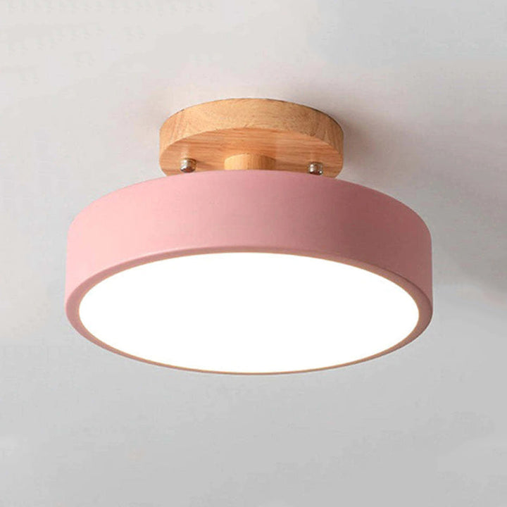 Nowoczesna lampa sufitowa LED - LunaLux-Drewno-Trend Polska