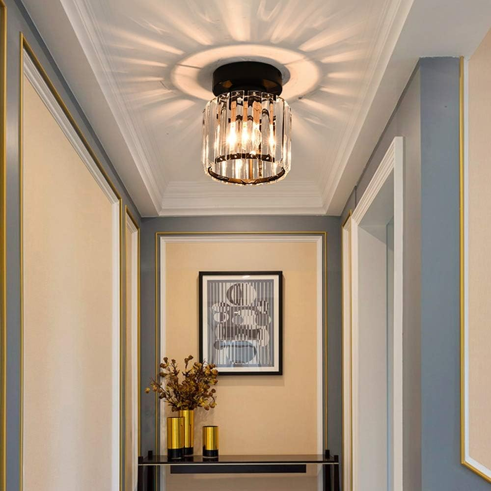 Nowoczesna lampa sufitowa z kryształami - CrystalGlow-Czarny-Kwadrat-Trend Polska