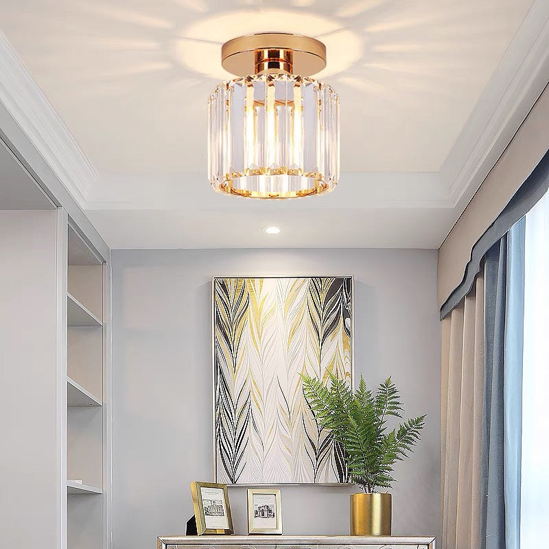 Nowoczesna lampa sufitowa z kryształami - CrystalGlow-Czarny-Kwadrat-Trend Polska