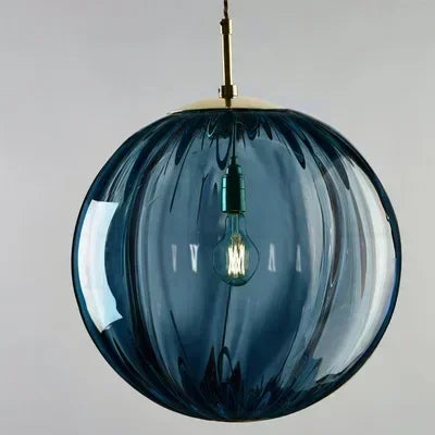 Nowoczesna lampa wisząca LED - LumiWave-Niebieski-15cm-Trend Polska