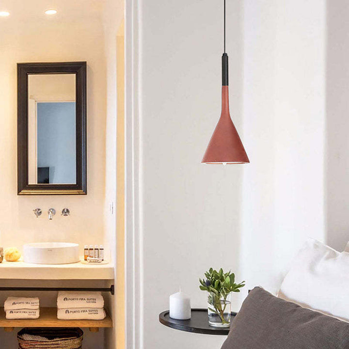 Nowoczesna Lampa Wisząca Trójkątna - Trionda-Różowy-Trend Polska