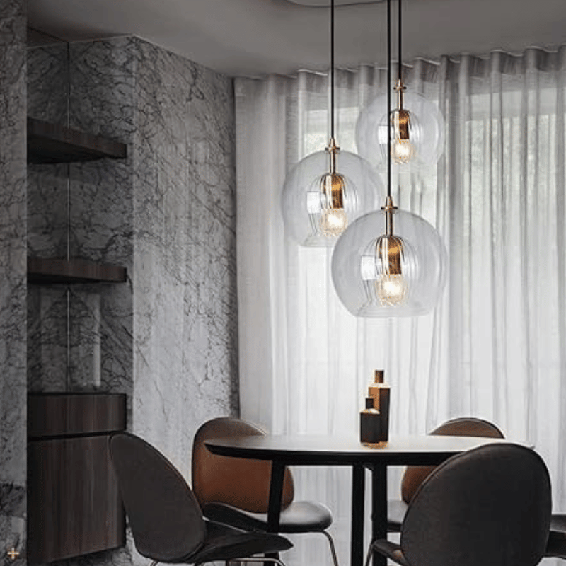 Nowoczesna lampa wisząca z aluminium i szkła - LumaLite-Przezroczysty-Neutralna biel-Trend Polska