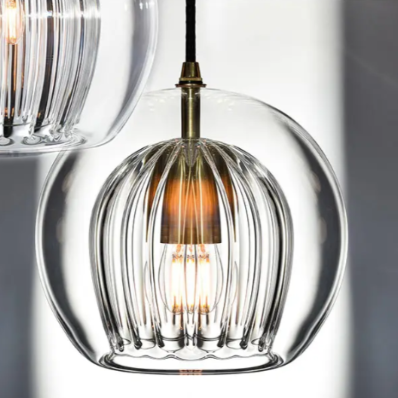 Nowoczesna lampa wisząca z aluminium i szkła - LumaLite-Przezroczysty-Neutralna biel-Trend Polska